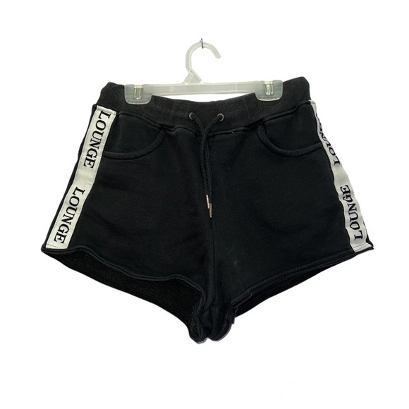 Lounge Apparel Logo Sweat Shorts Pajamas Sleep Black Loungewear L - Picture 1 of 6